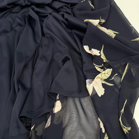 Lulus Dress Women Large Blue Floral Sleeveless Wrap Maxi Cottage Fairy Feminine - Picture 5 of 10